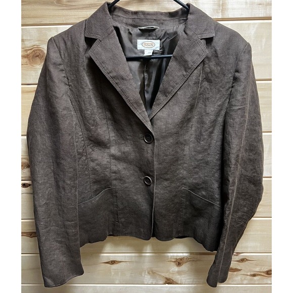 Talbots Jackets & Blazers - Vintage Talbots Womens Brown Irish Linen Button Up Blazer, Size 12